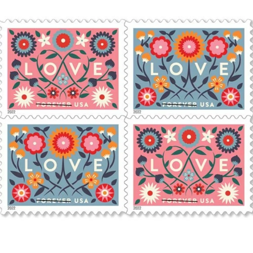 100 Love‎ 2022 Forever Postage Stamps USPS Valentines Wedding Party Invitations